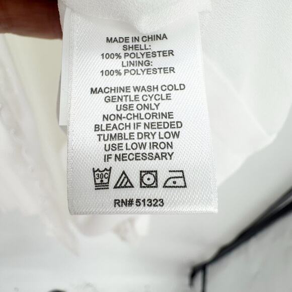 CeCe Women's Pleated Scallop-Trim Button-up Dress Ivory Size XL NWT - Picture 12 of 12